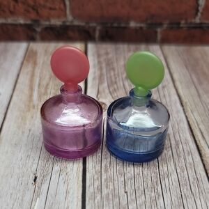 Empty Liz Claiborne Green Curve & Pink Curve Crush Miniature Perfume Bottles